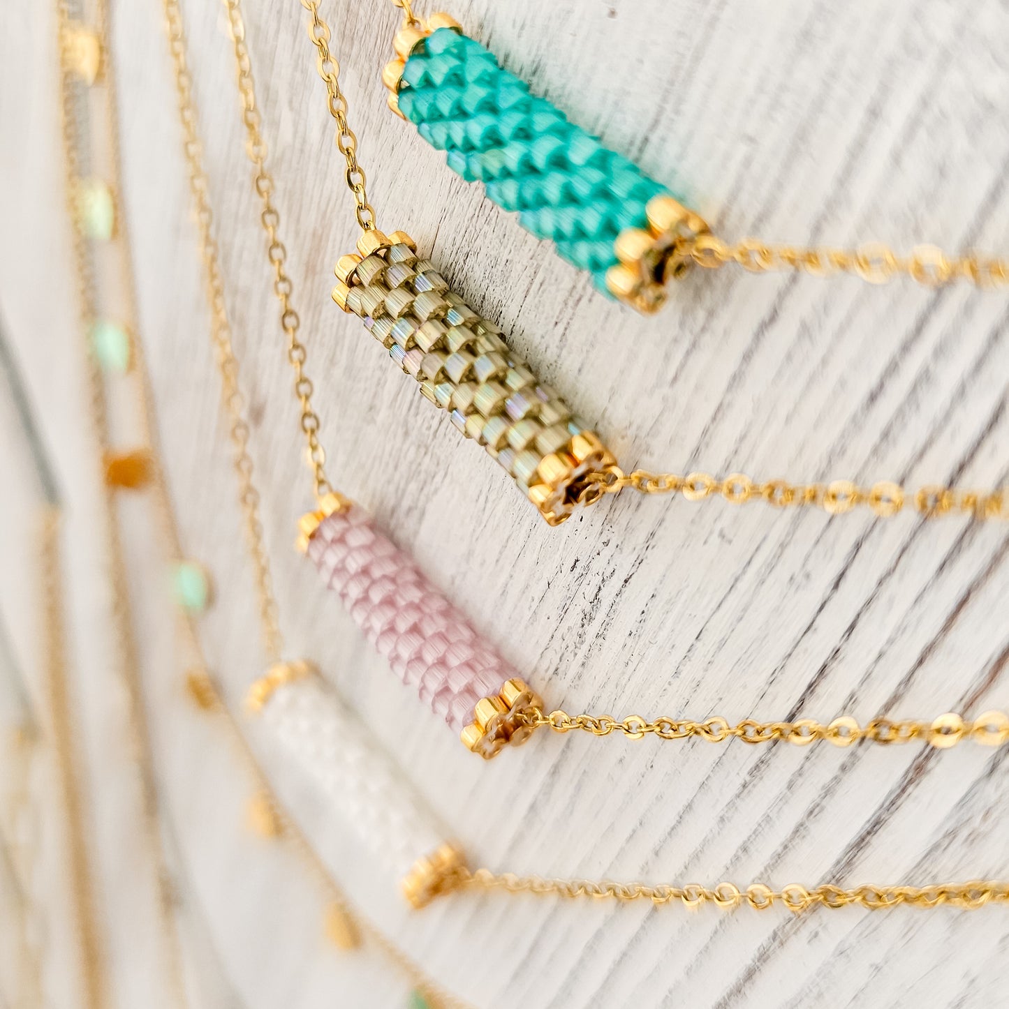 Iridescent Beaded Necklace