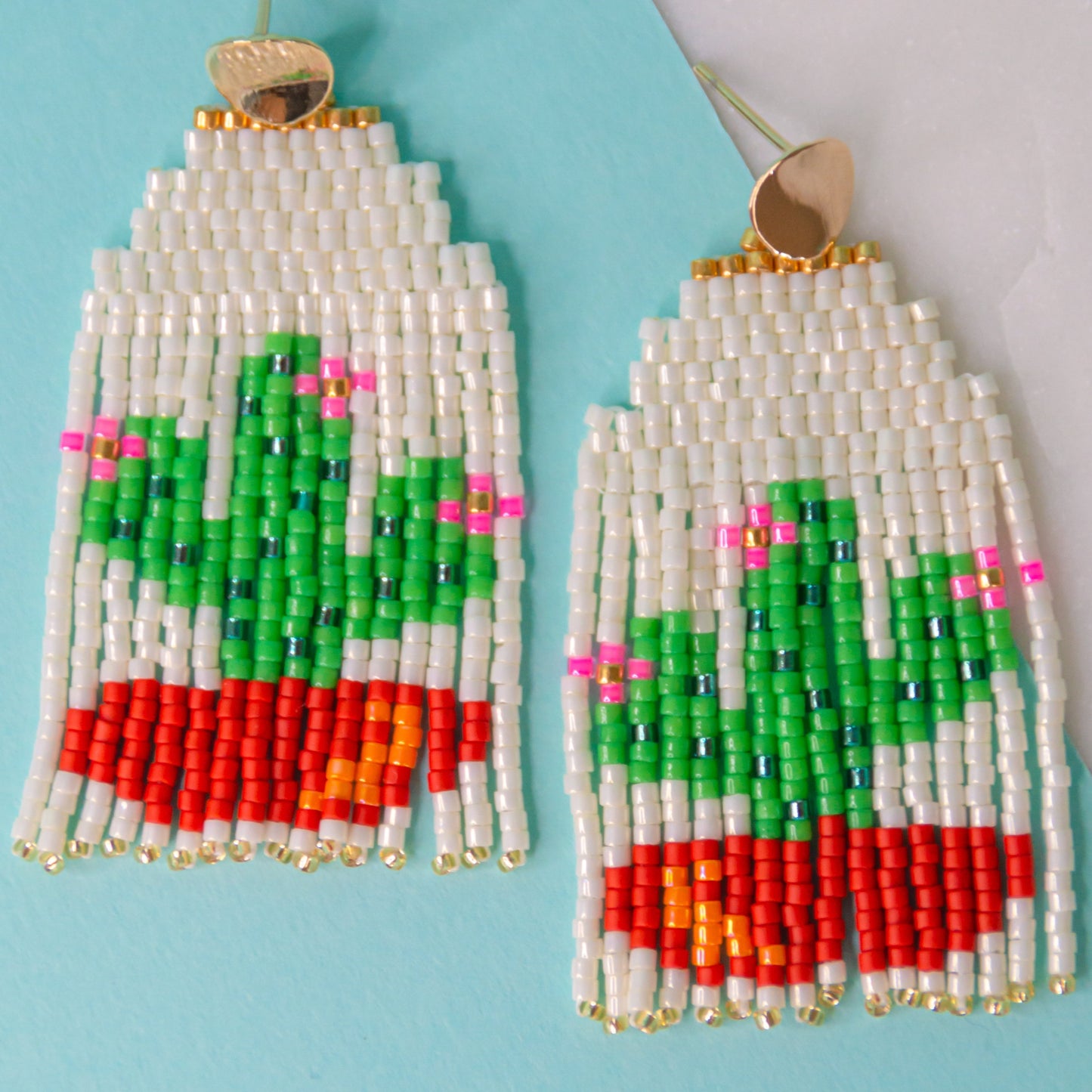 Princess Cactus beaded Earrings