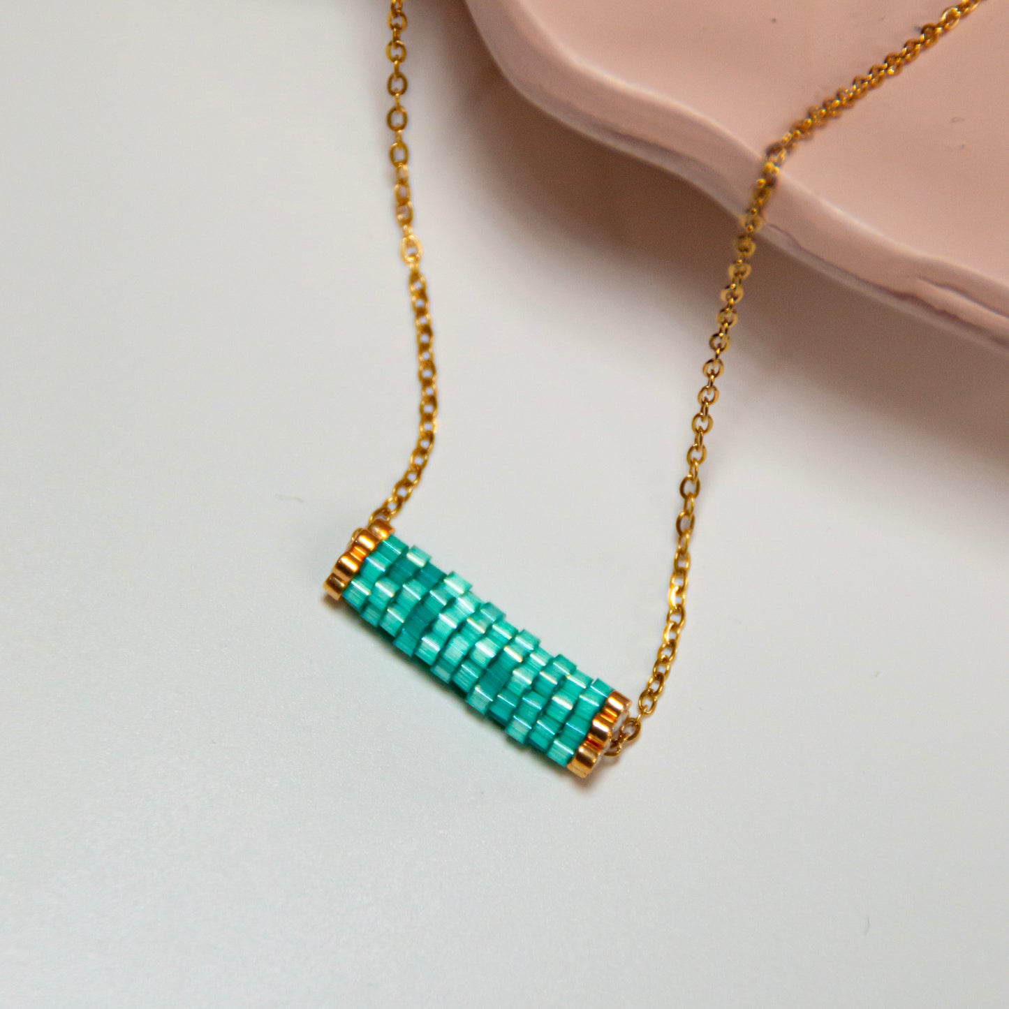 Iridescent Beaded Necklace