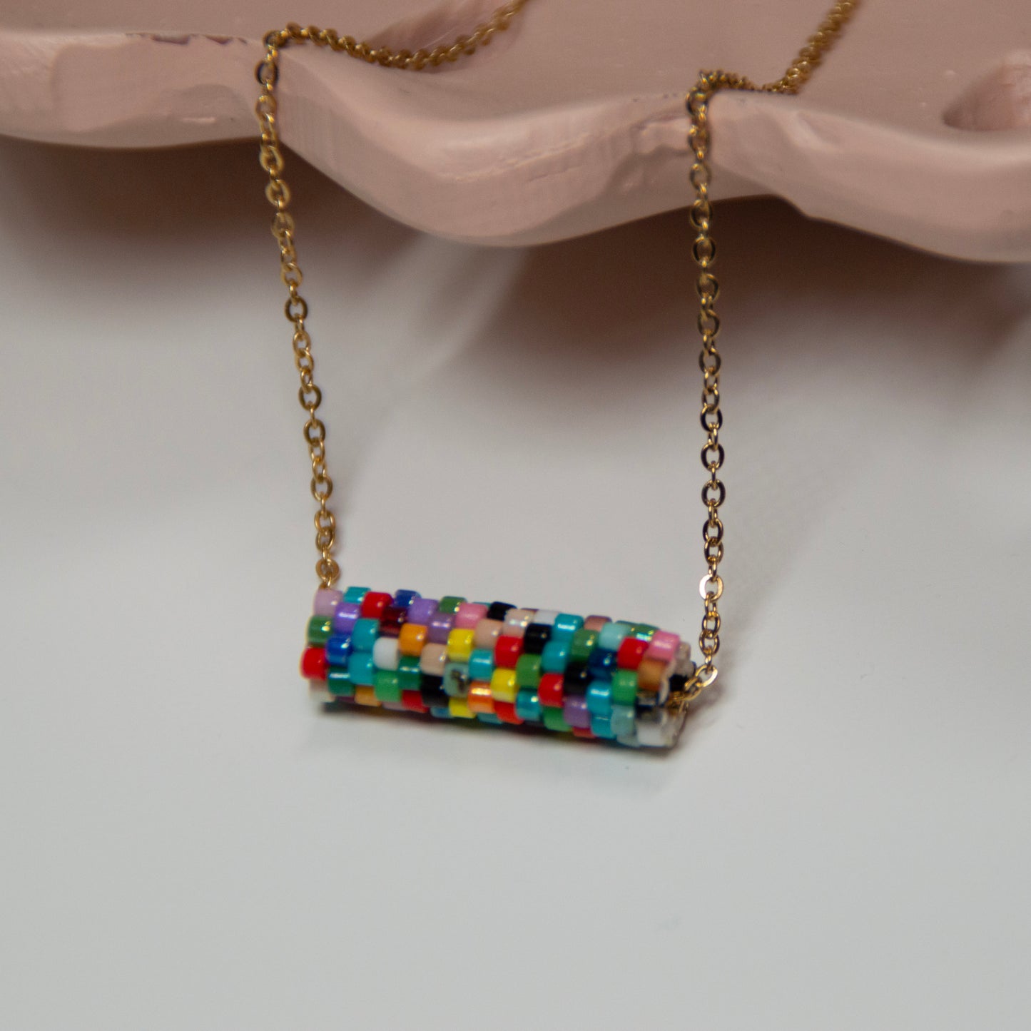 Iridescent Beaded Necklace