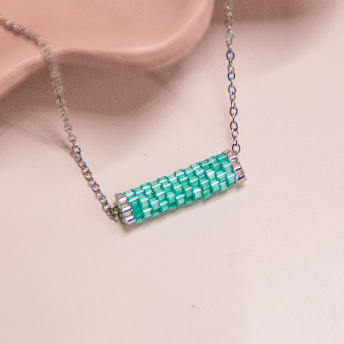 Iridescent Beaded Necklace
