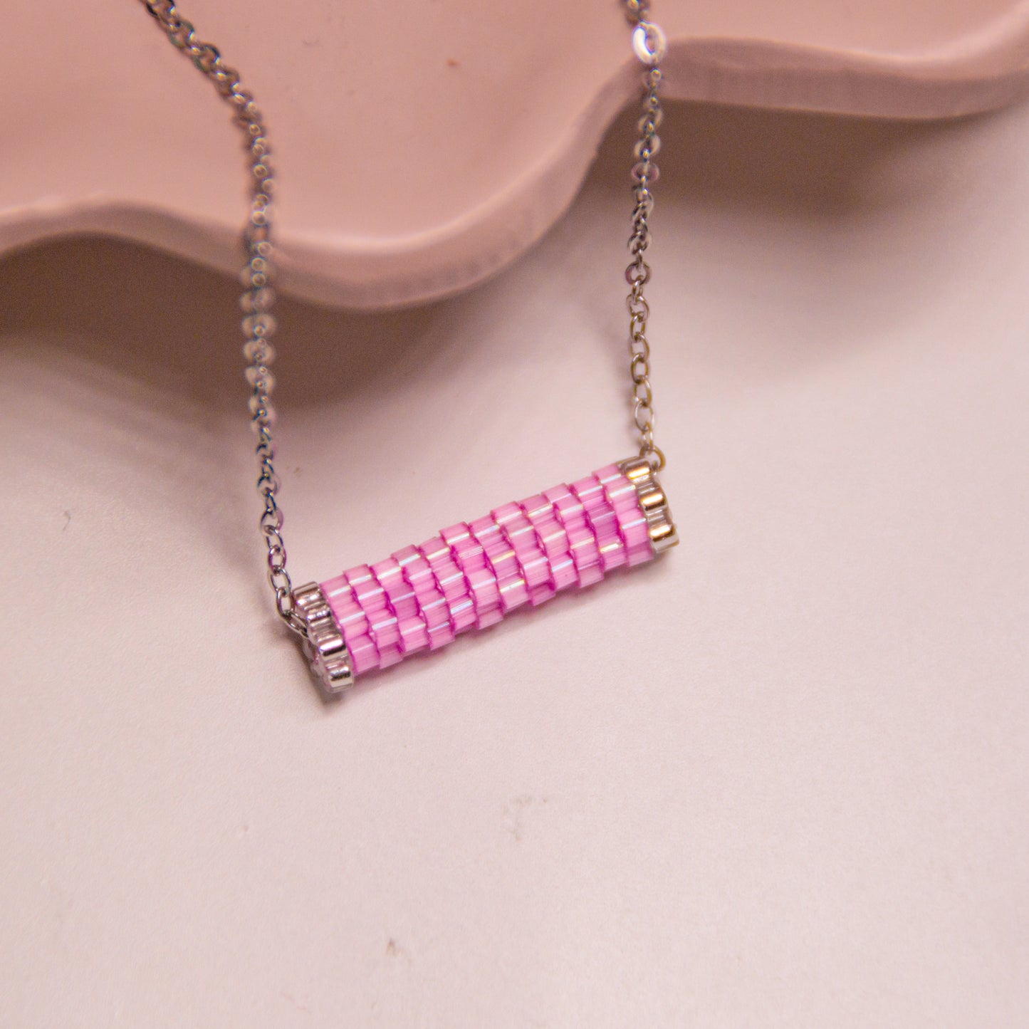 Iridescent Beaded Necklace