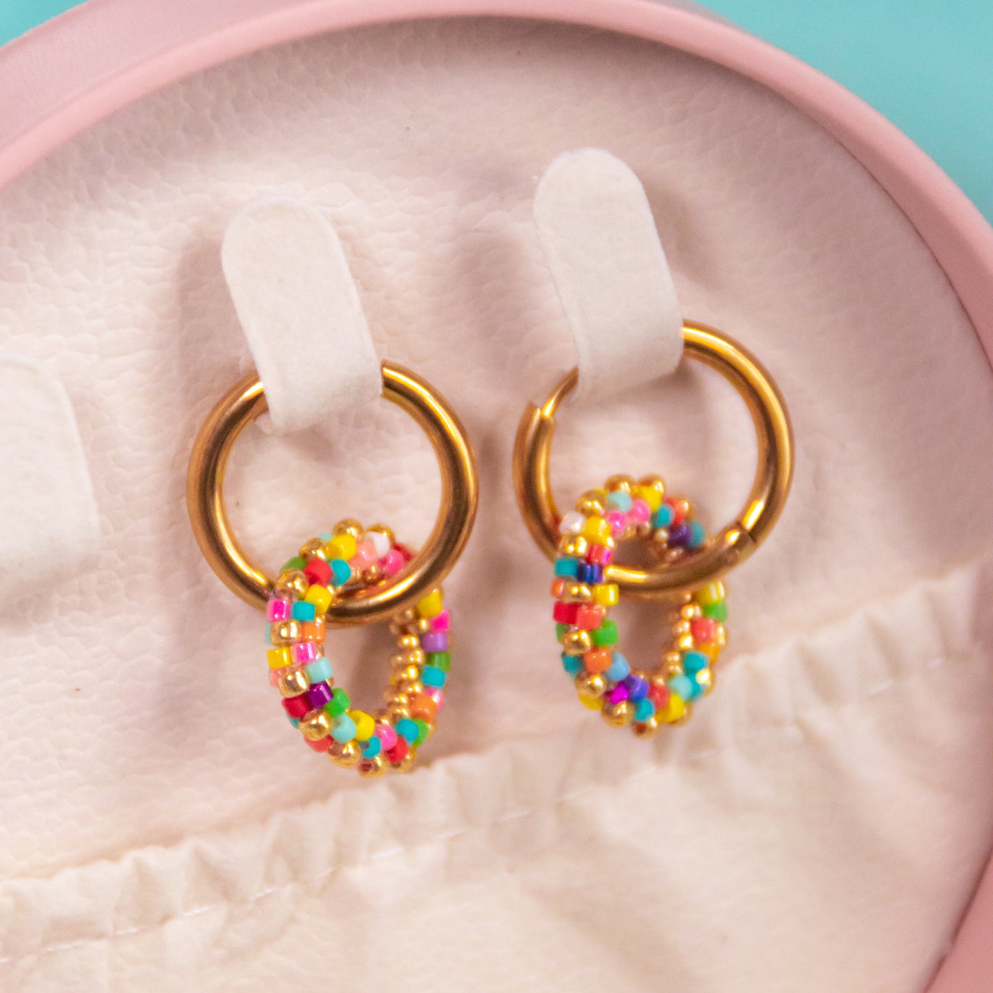 Confetti Rings beaded Hoops