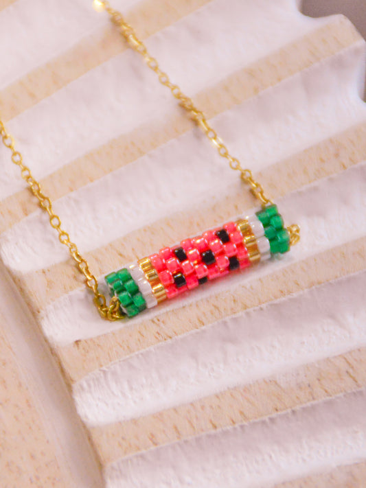 Minimalist Watermelon beaded Necklace