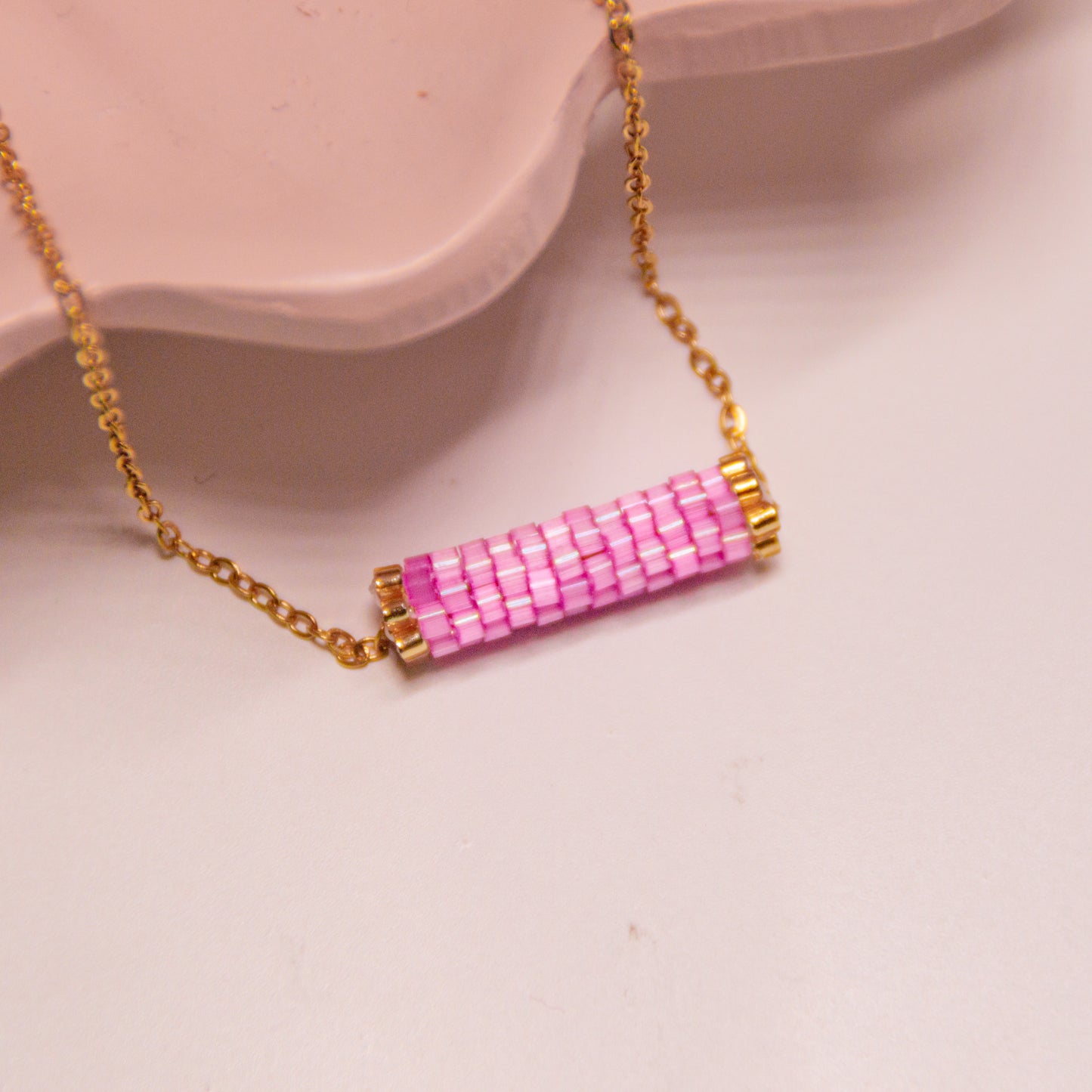 Iridescent Beaded Necklace