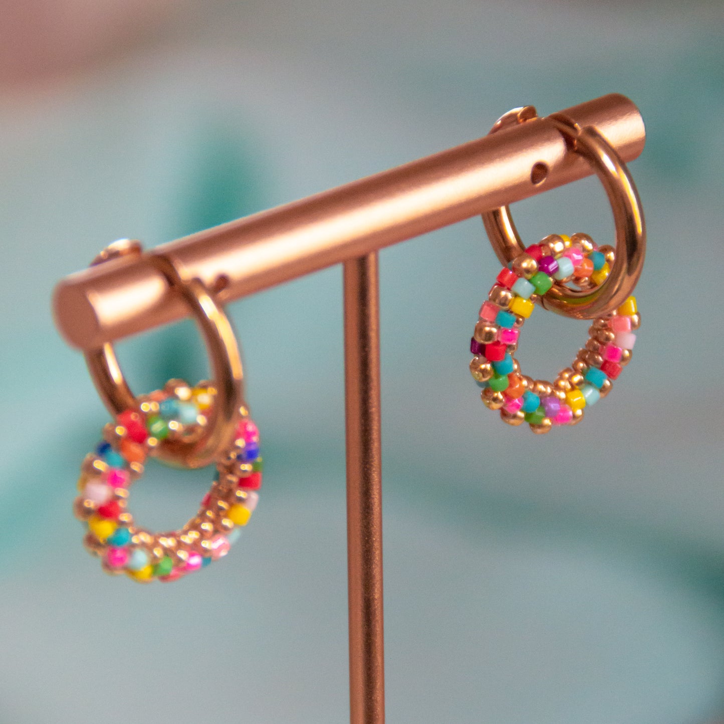 Confetti Rings beaded Hoops