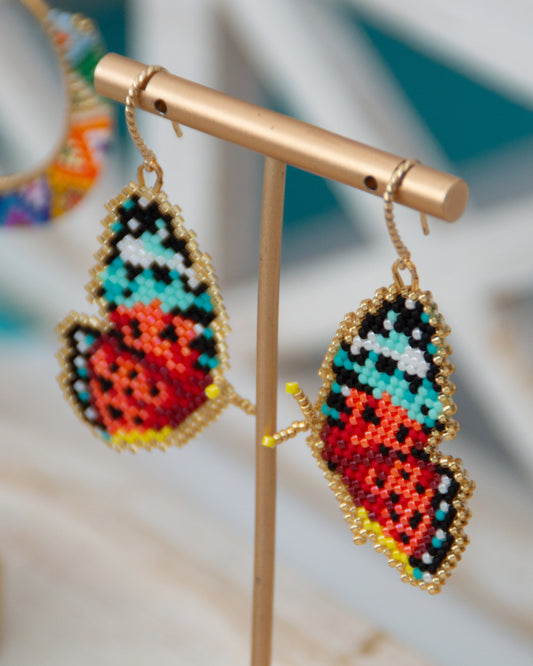 Butterfly Color beaded Earrings
