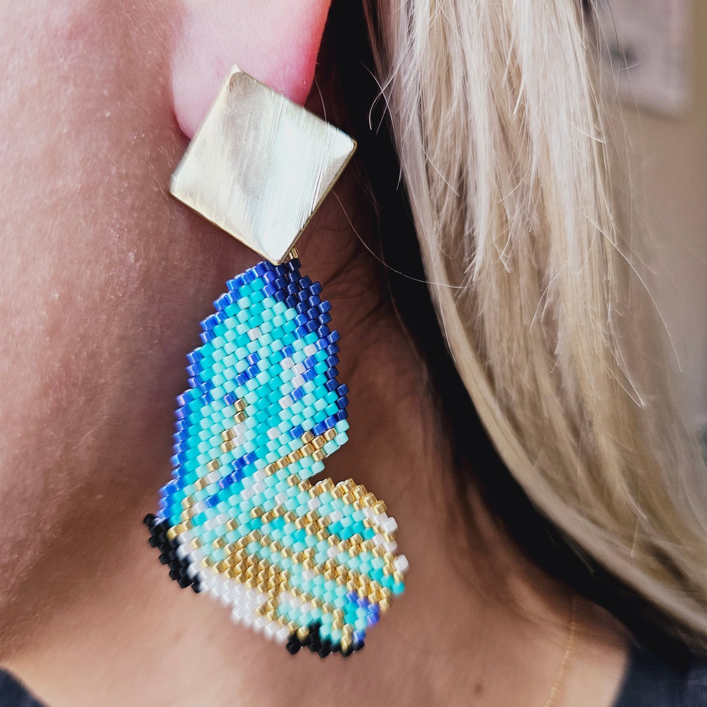 Morpho pearl wing Earrings