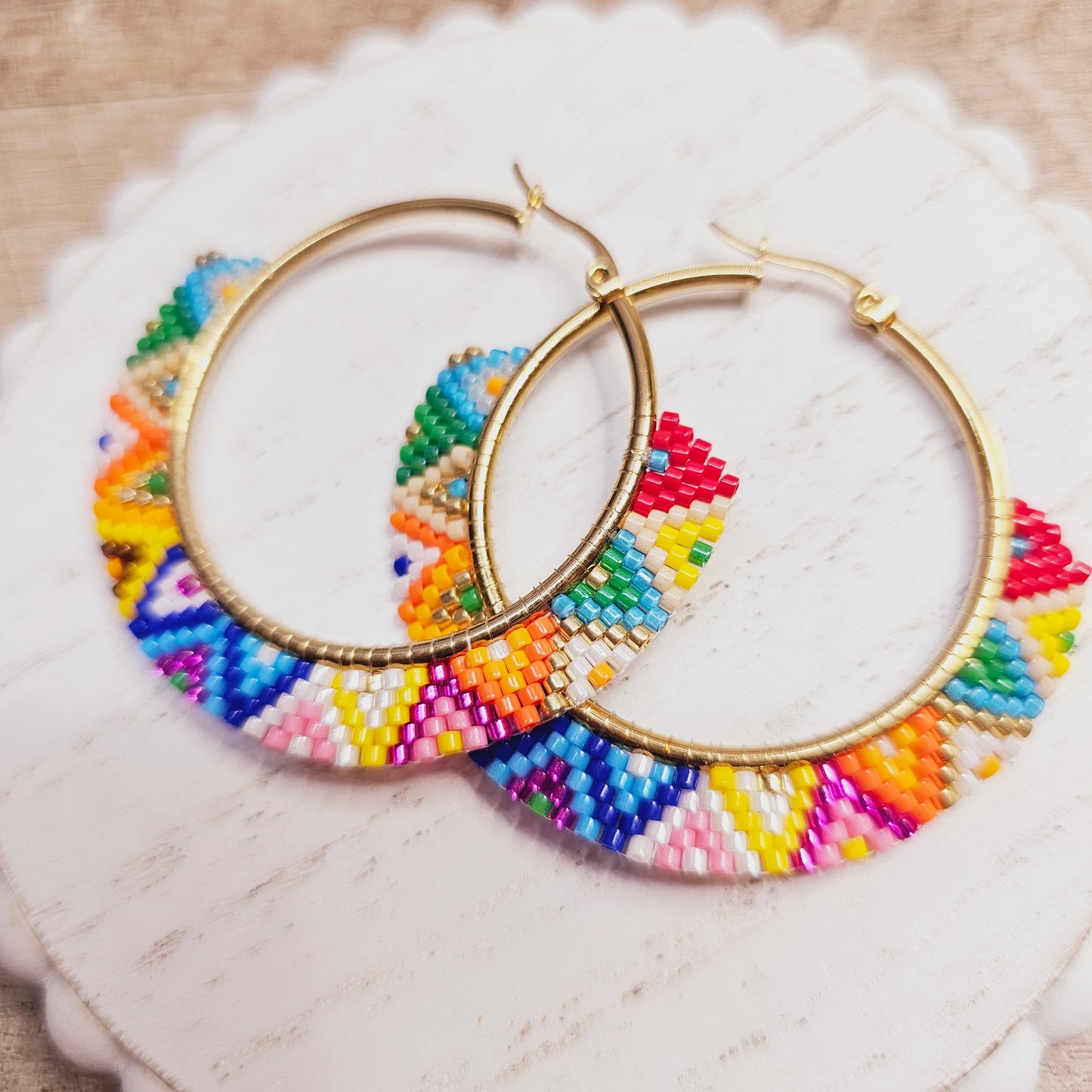 Fiesta beads hoops