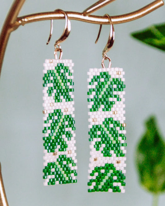 Monstera Brick Earrings