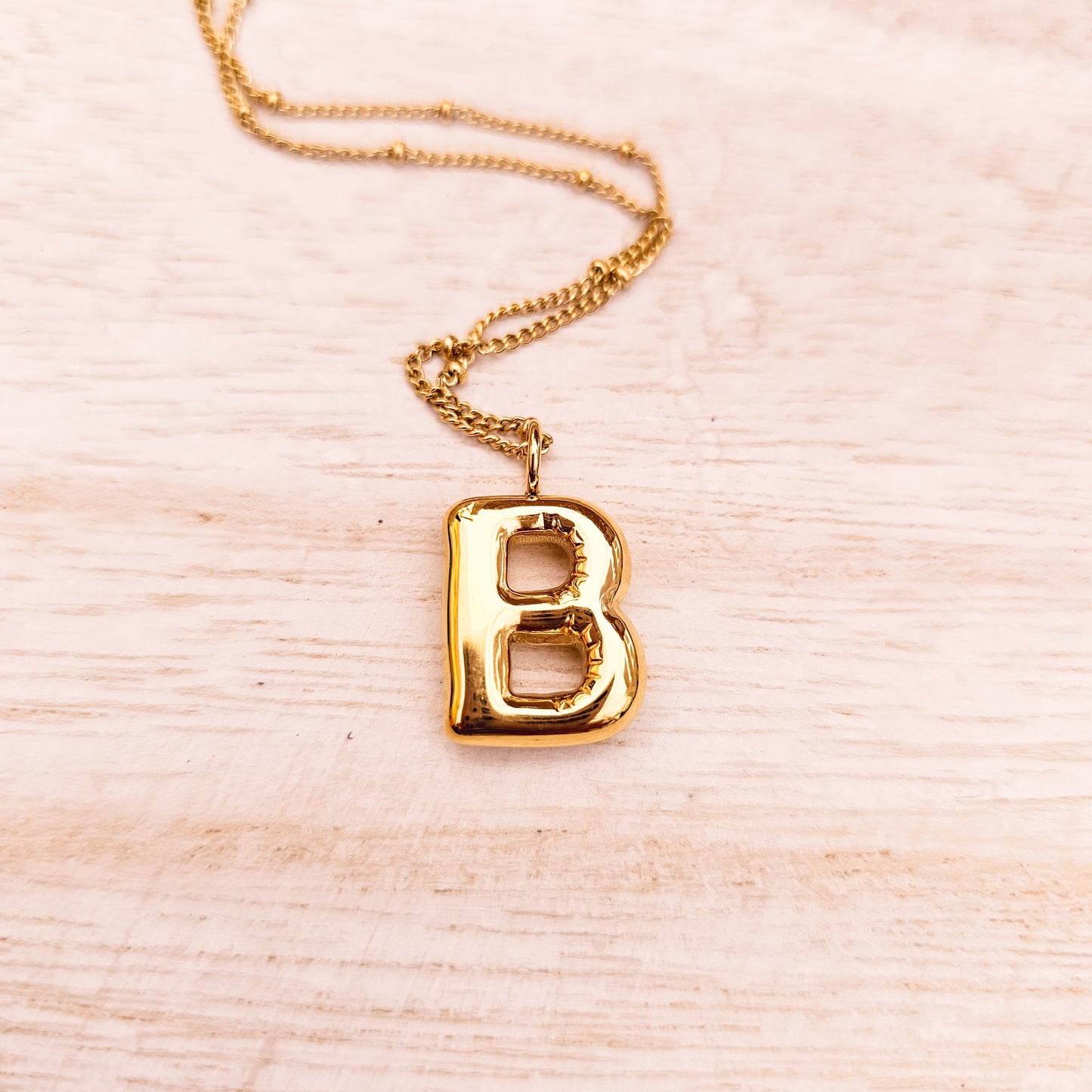 Bubble initial necklace