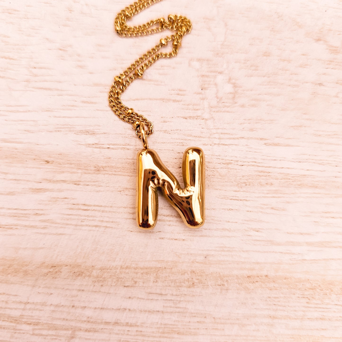 Bubble initial necklace