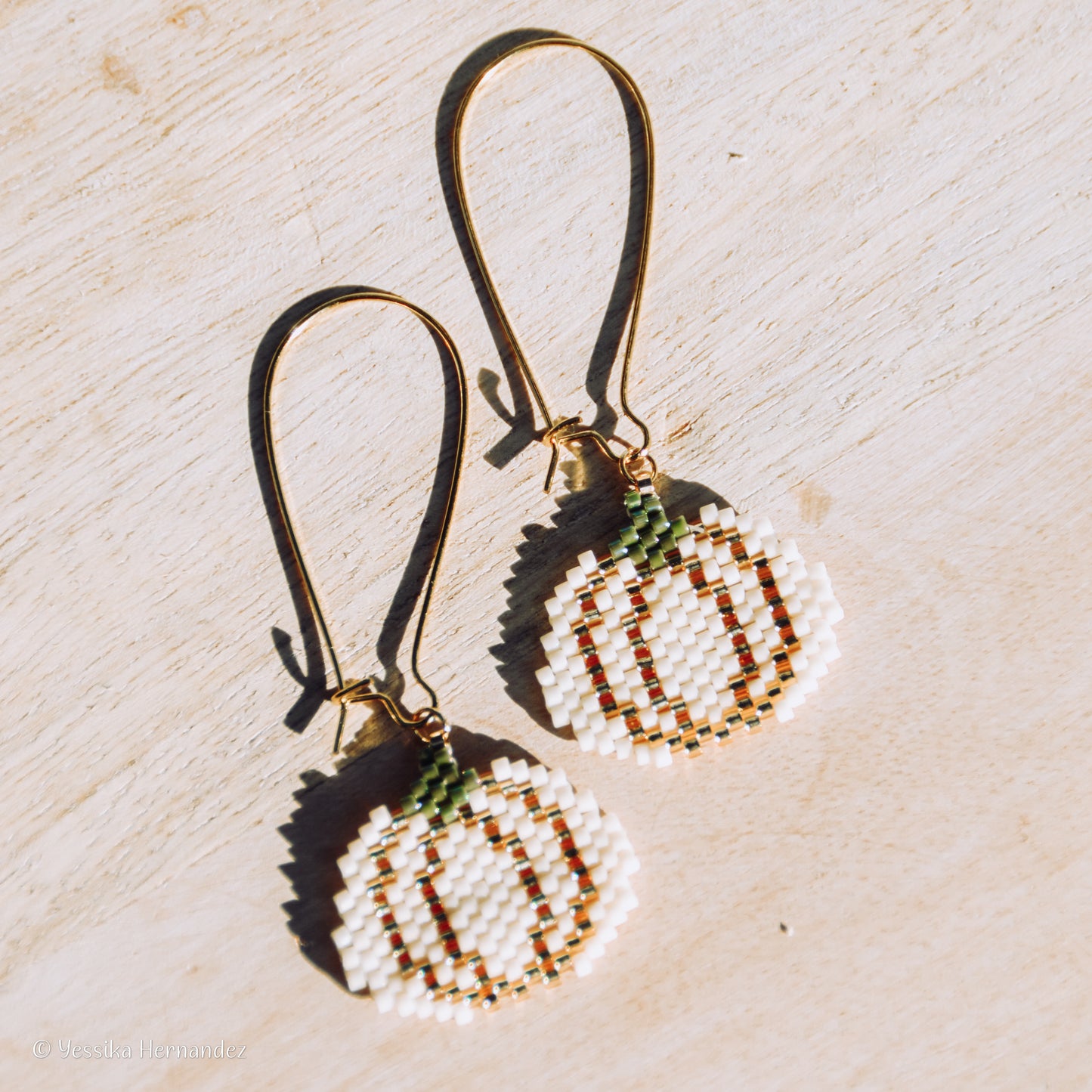 Pumpkin beaded earrings