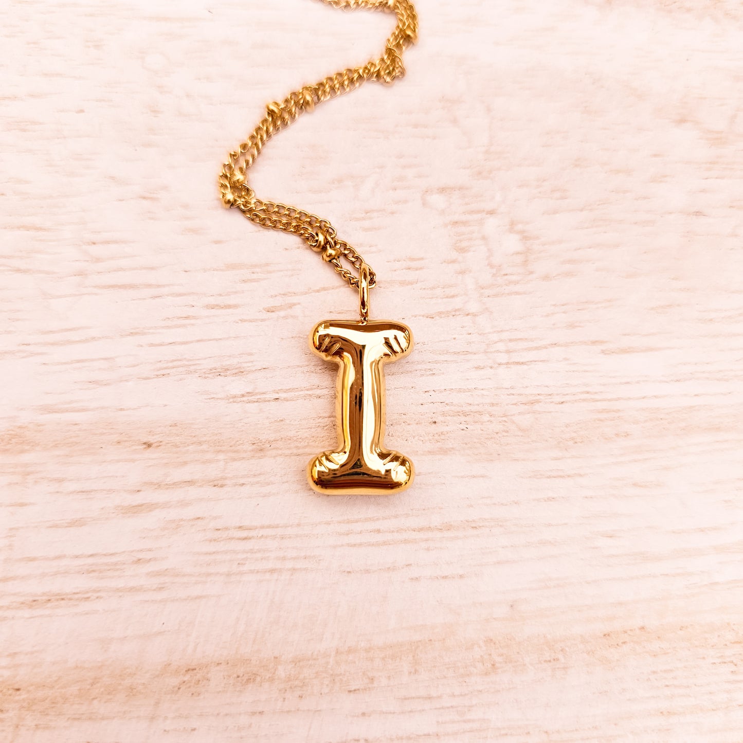 Bubble initial necklace