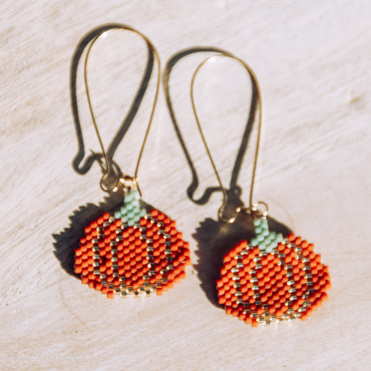 Pumpkin beaded earrings