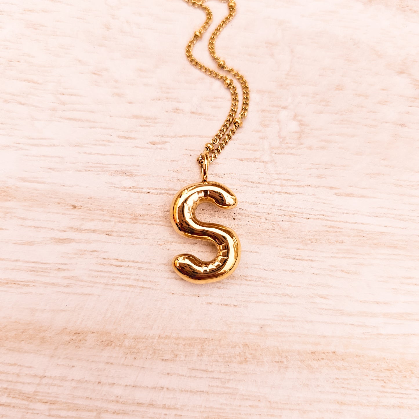 Bubble initial necklace