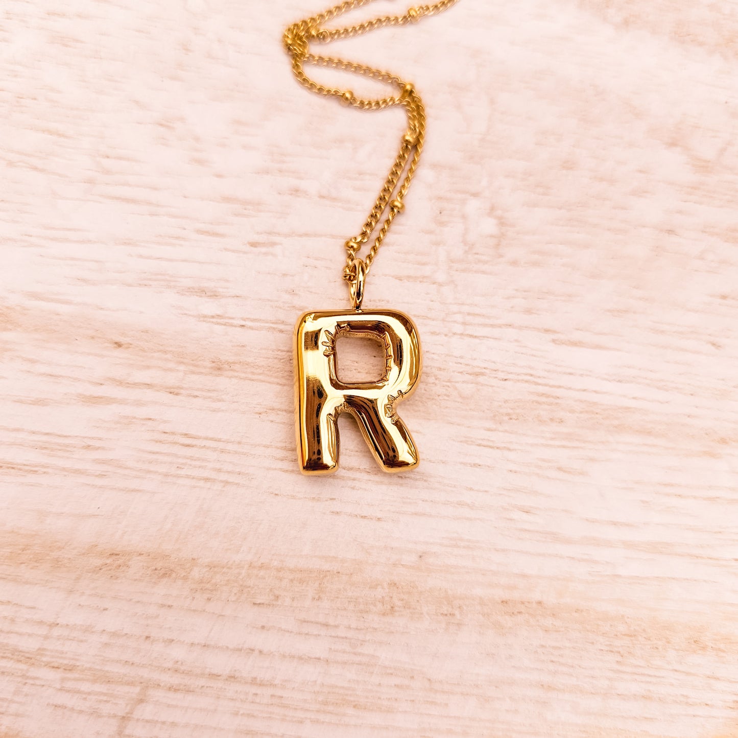 Bubble initial necklace