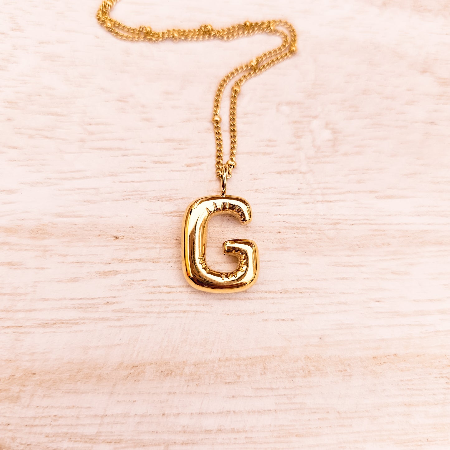 Bubble initial necklace