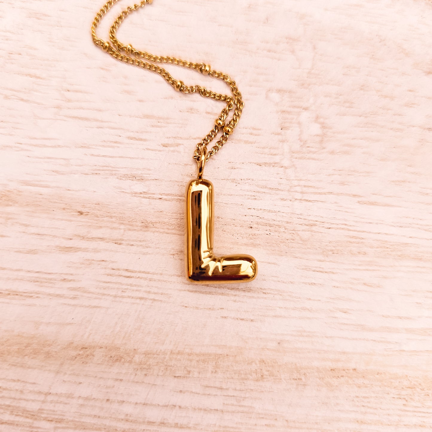 Bubble initial necklace