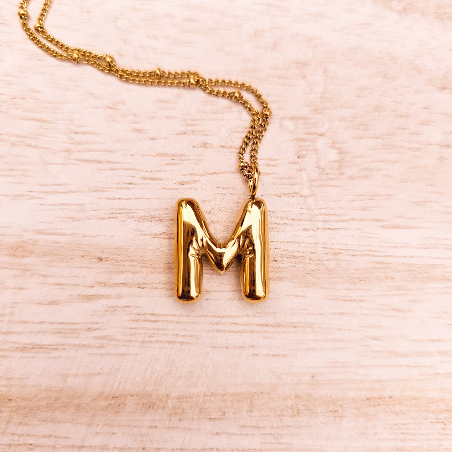 Bubble initial necklace