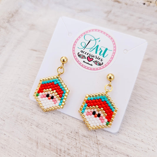 Little Santa Claus beaded earrings