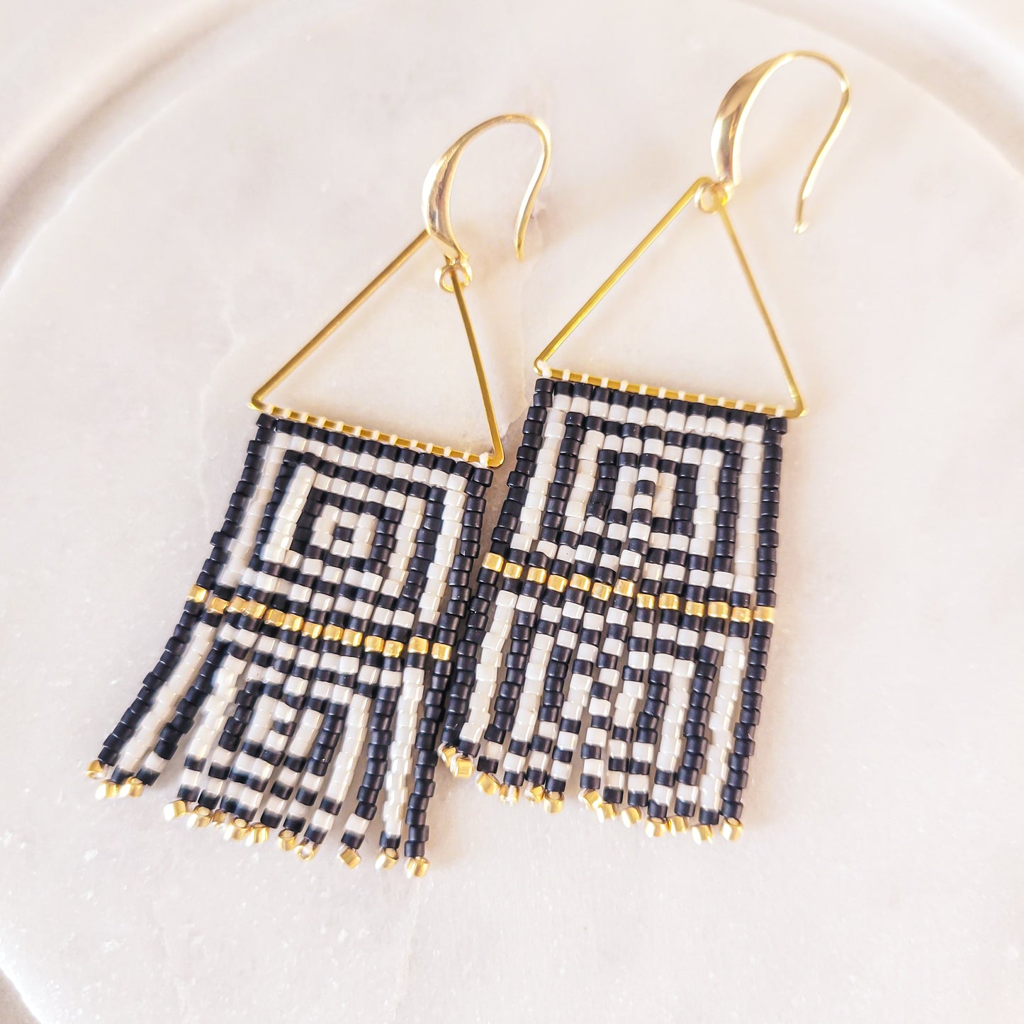 Checkered Fringe earrings