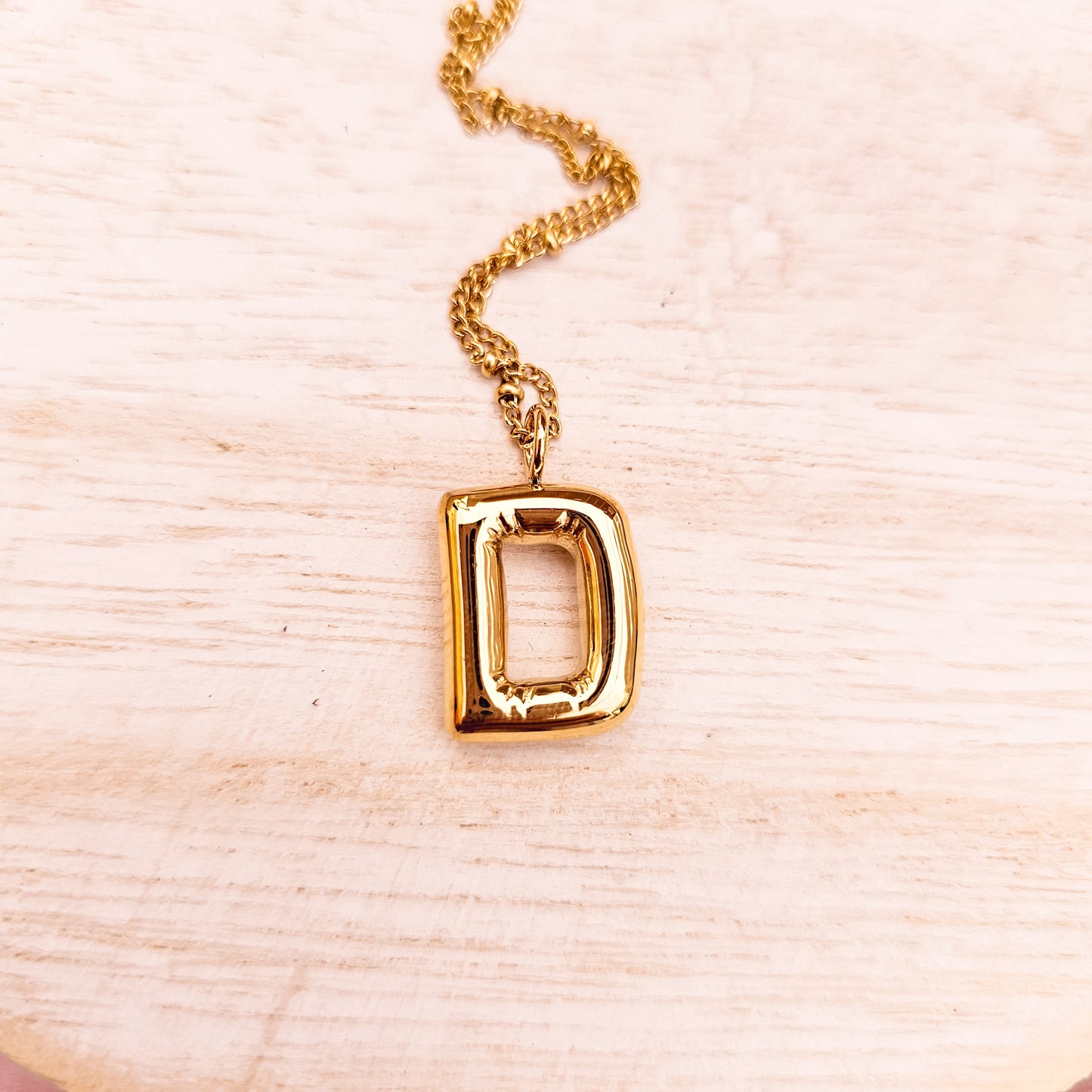 Bubble initial necklace