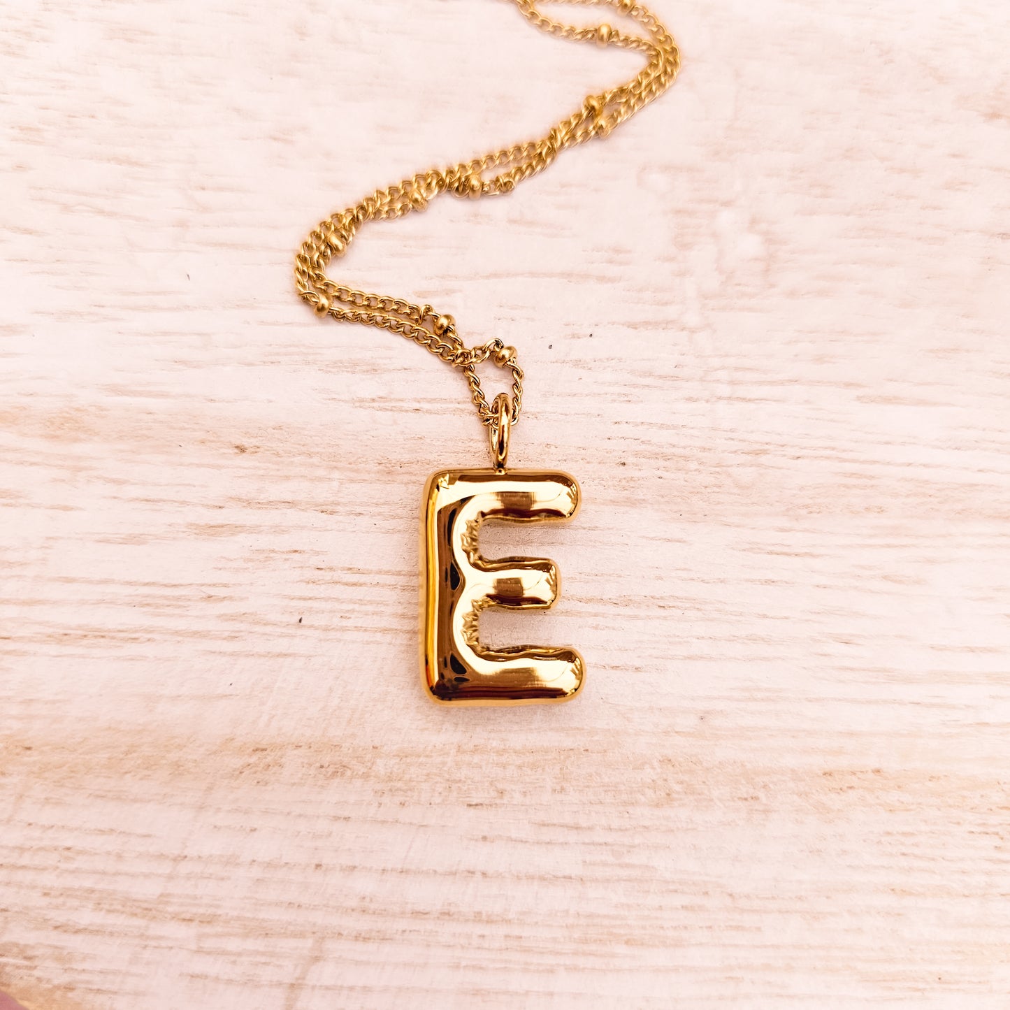 Bubble initial necklace