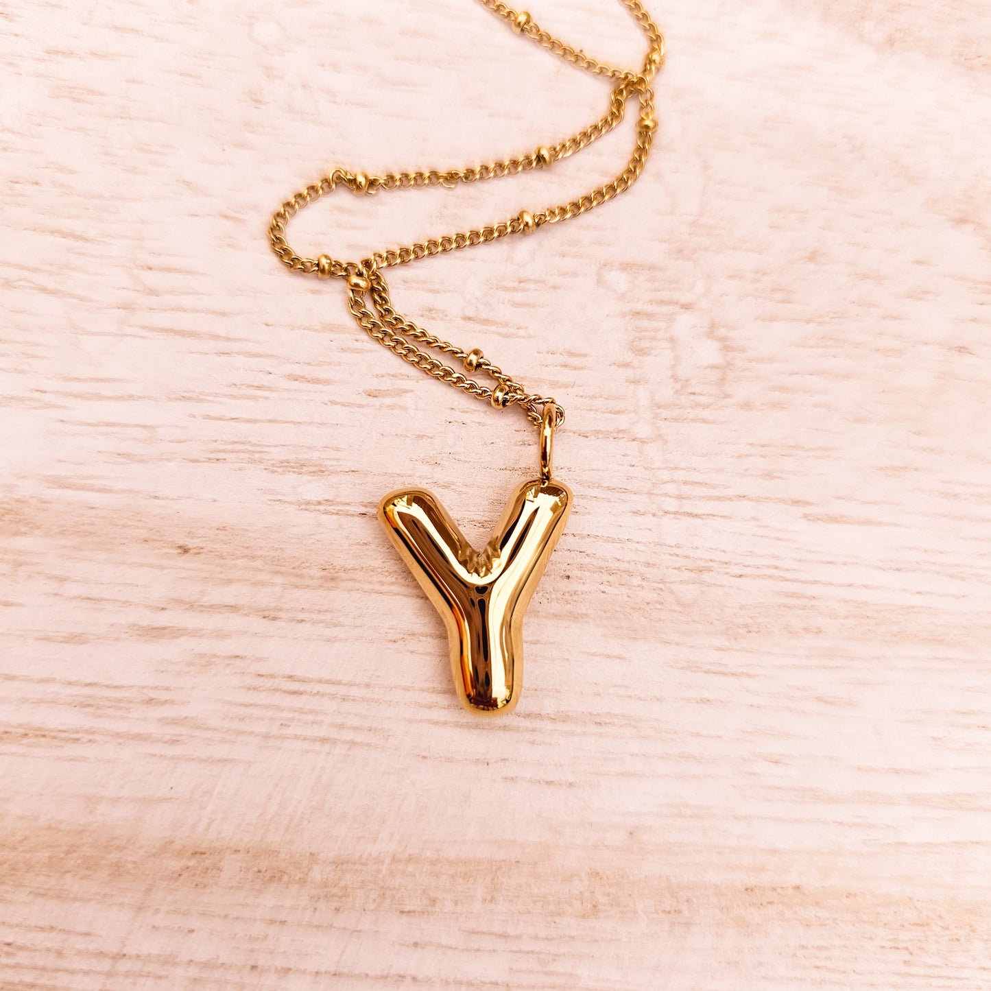 Bubble initial necklace