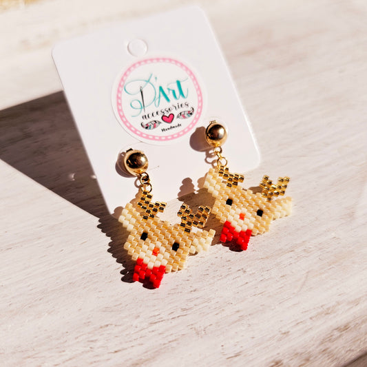 Reindeer beaded earrings