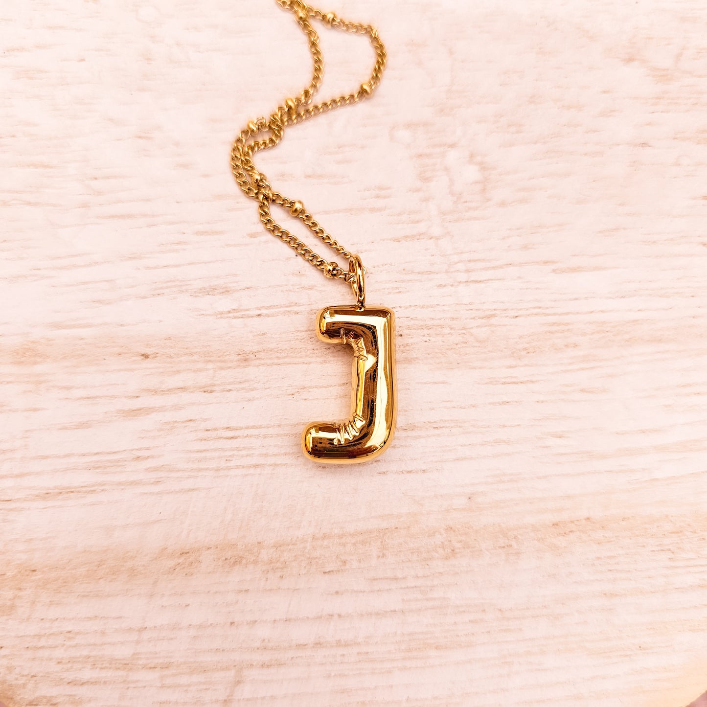 Bubble initial necklace