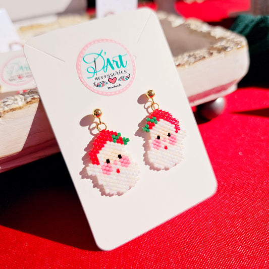 Santa Claus beaded earrings