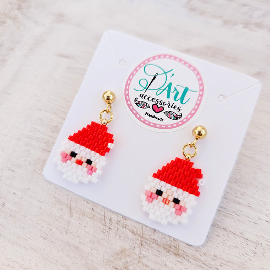 Little Santa Claus beaded earrings